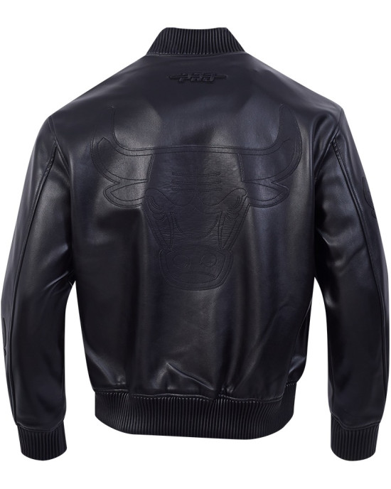 Chicago Bulls Washed Vanguard Men's Leather Varsity Jacket