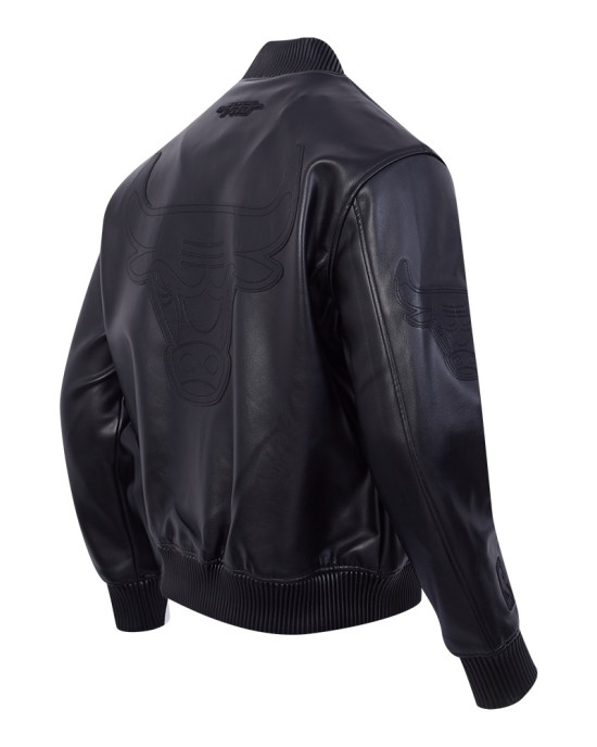 Chicago Bulls Washed Vanguard Men's Leather Varsity Jacket