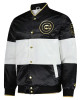 Chicago Cubs Black and White Satin Jacket Chicago Cubs Black and White Satin Jacket