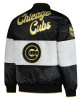 Chicago Cubs Black and White Satin Jacket Chicago Cubs Black and White Satin Jacket