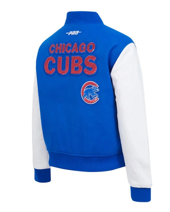 Chicago Cubs Game Day Classics Royal Varsity Wool/Leather Jacket