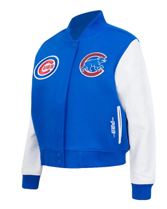 Chicago Cubs Game Day Classics Royal Varsity Wool/Leather Jacket