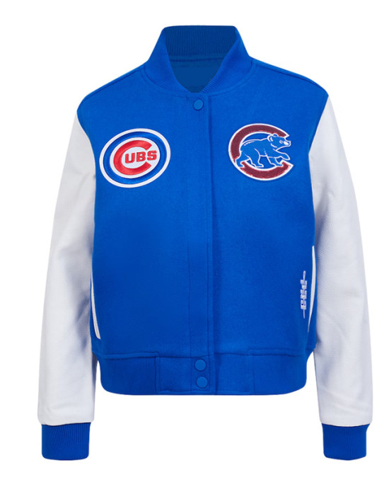 Chicago Cubs Game Day Classics Royal Varsity Wool/Leather Jacket
