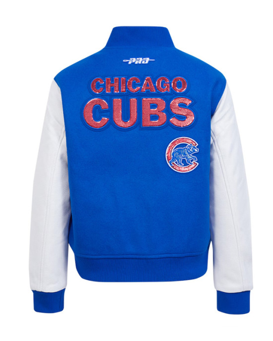 Chicago Cubs Game Day Classics Royal Varsity Wool/Leather Jacket