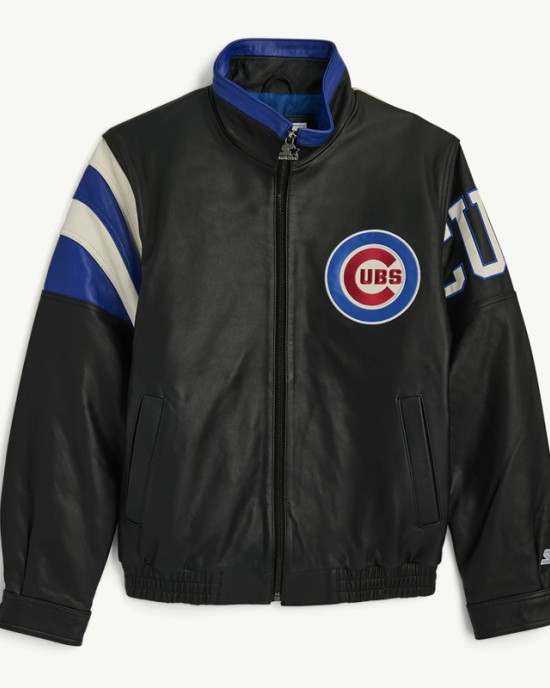 Chicago Cubs Retro Full Zip Leather Jacket