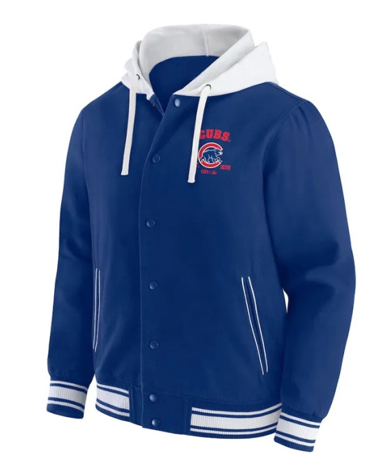 Chicago Cubs Royal Cotton Hooded Jacket