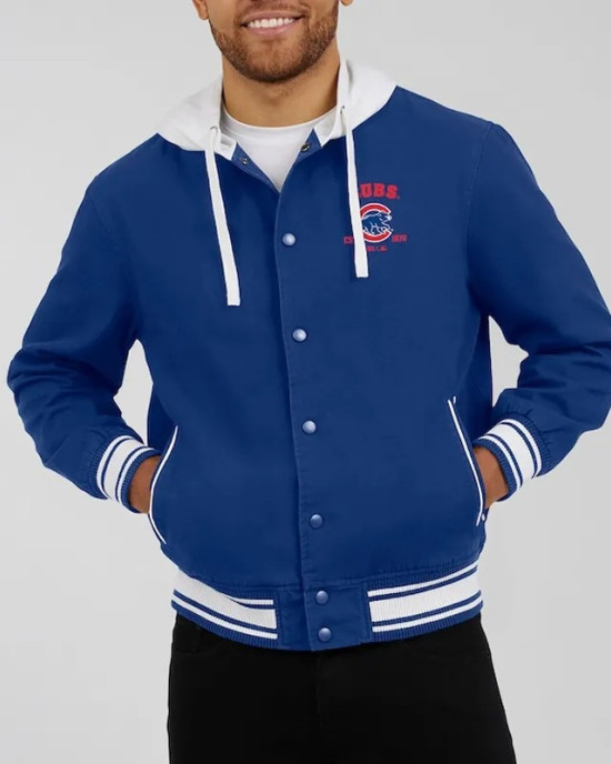 Chicago Cubs Royal Cotton Hooded Jacket