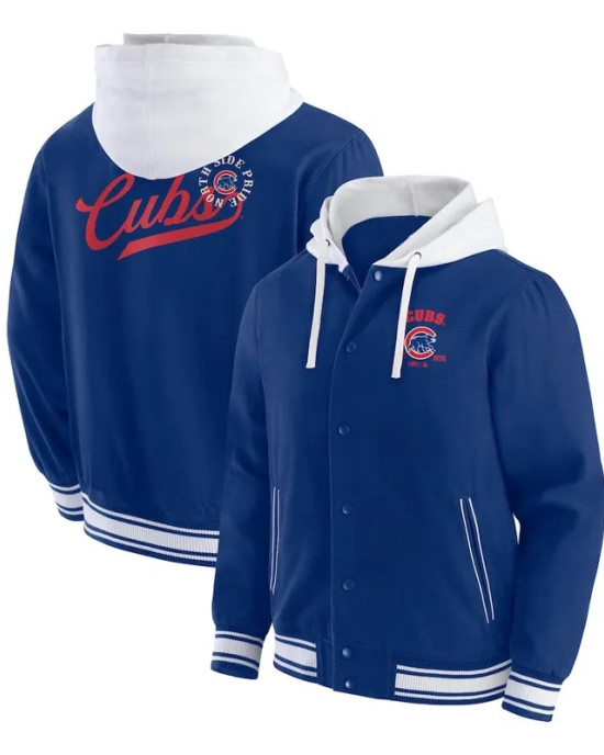 Chicago Cubs Royal Cotton Hooded Jacket