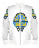 Chicago Sky Bomber White Satin Jacket Chicago Sky Bomber White Satin Jacket