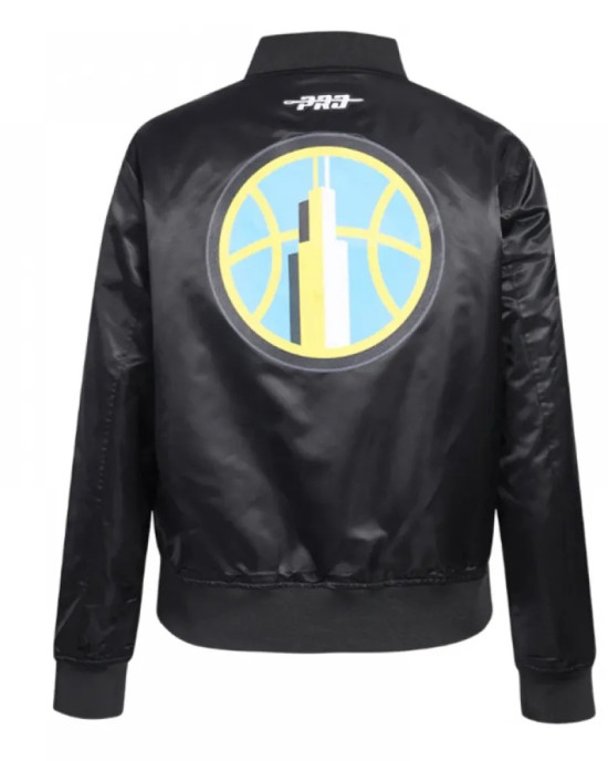 Chicago Sky Classic Essentials Black Satin Jacket Chicago Sky Classic Essentials Black Satin Jacket