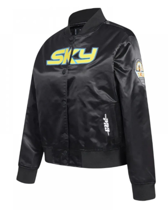 Chicago Sky Classic Essentials Black Satin Jacket Chicago Sky Classic Essentials Black Satin Jacket