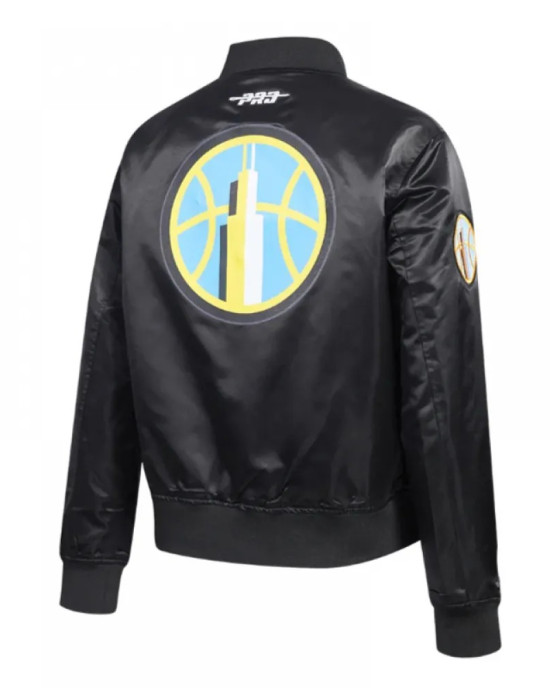 Chicago Sky Classic Essentials Black Satin Jacket Chicago Sky Classic Essentials Black Satin Jacket