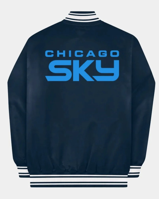 Chicago Sky Navy Satin Jacket
