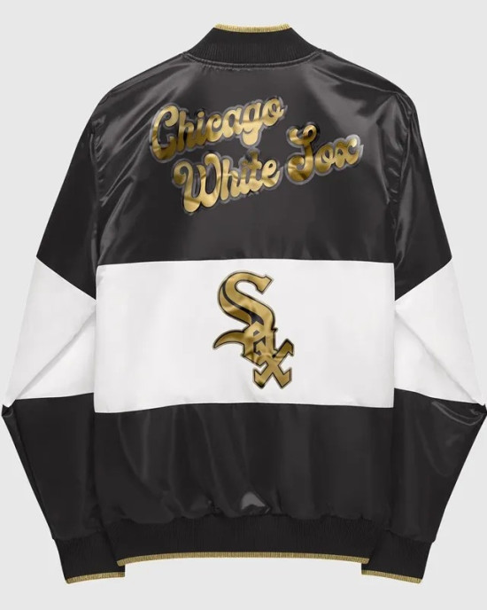 Chicago White Sox Ty Mopkins Black and White Satin Jacket Chicago White Sox Ty Mopkins Black and White Satin Jacket