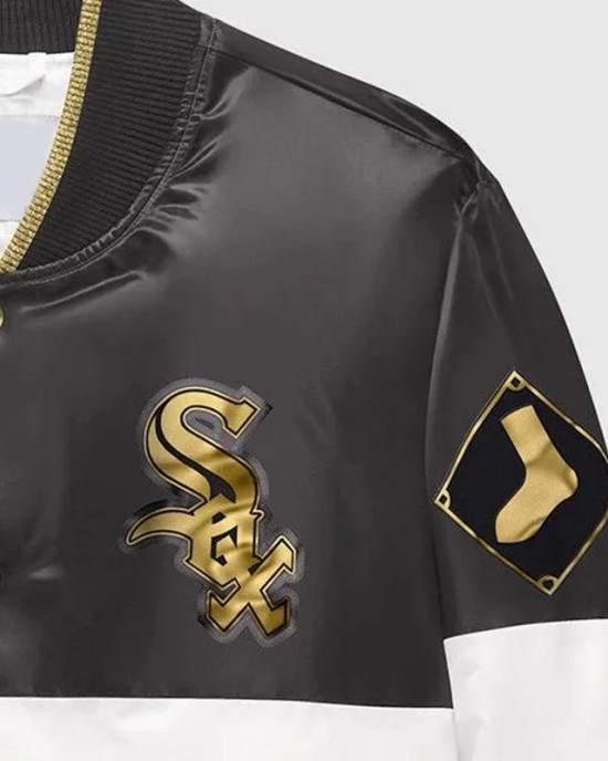Chicago White Sox Ty Mopkins Black and White Satin Jacket Chicago White Sox Ty Mopkins Black and White Satin Jacket