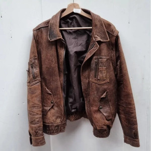 Christoph Waltz Old Guy Film Danny Dolinski Brown Leather Jacket