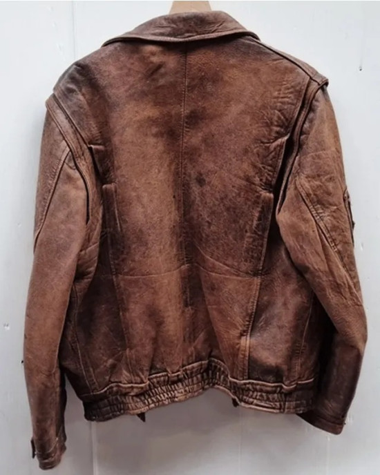 Christoph Waltz Old Guy Film Danny Dolinski Brown Leather Jacket