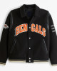 Cincinnati Bengals Black Varsity Bomber Wool Jacket
