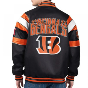 Cincinnati Bengals G-III Faux Varsity Leather Jacket