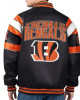 Cincinnati Bengals G-III Faux Varsity Leather Jacket Cincinnati Bengals G-III Faux Varsity Leather Jacket