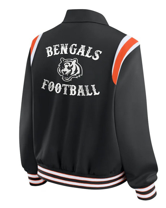 Cincinnati Bengals Lightweight Black Varsity Satin Jacket
