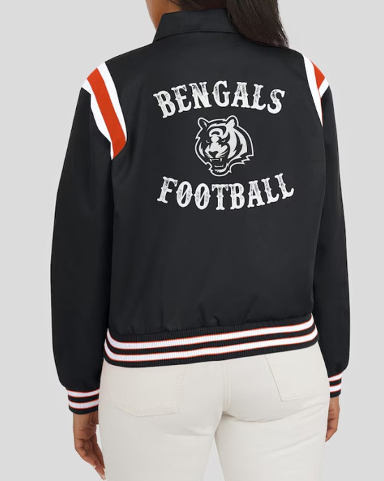 Cincinnati Bengals Lightweight Black Varsity Satin Jacket