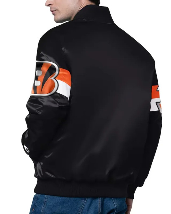 Cincinnati Bengals Triple Option Varsity Satin Jacket