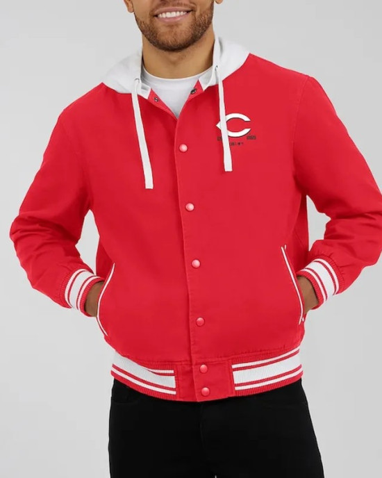 Cincinnati Reds Red Cotton Hooded Jacket