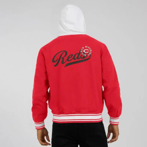Cincinnati Reds Red Cotton Hooded Jacket