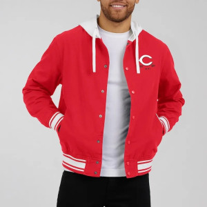 Cincinnati Reds Red Cotton Hooded Jacket