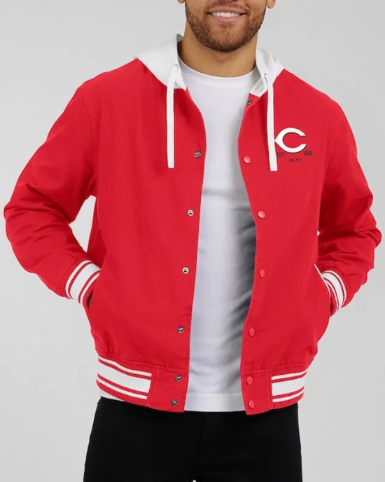 Cincinnati Reds Red Cotton Hooded Jacket
