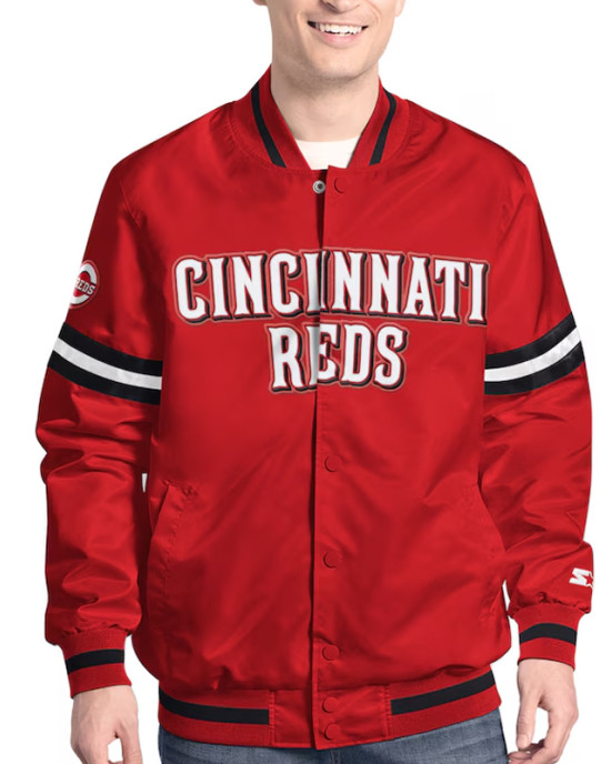 Cincinnati Reds Varsity Scout Satin Jacket Cincinnati Reds Varsity Scout Satin Jacket