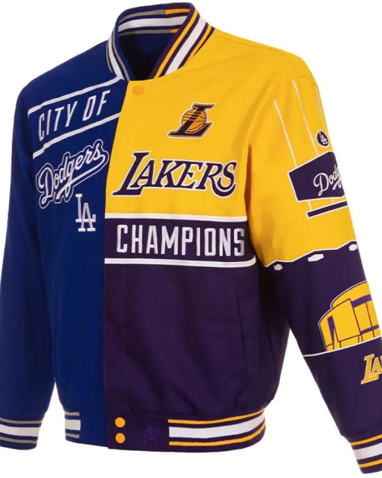 City Of Champions Lakers Dodgers Bomber Jacket City Of Champions Lakers Dodgers Bomber Jacket