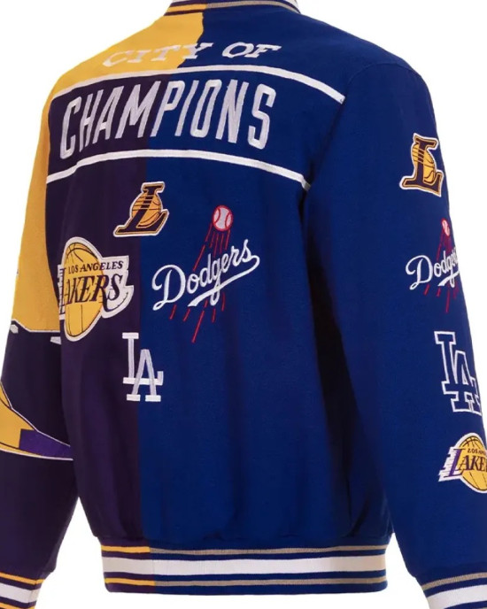 City Of Champions Lakers Dodgers Bomber Jacket City Of Champions Lakers Dodgers Bomber Jacket