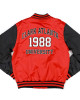 Clark Atlanta Baseball Red and Black Full-Snap Satin Jacket Clark Atlanta Baseball Red and Black Full-Snap Satin Jacket