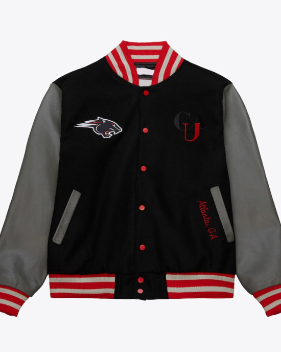 Clark Atlanta University Panthers Homecoming Black Varsity Jacket Clark Atlanta University Panthers Homecoming Black Varsity Jacket