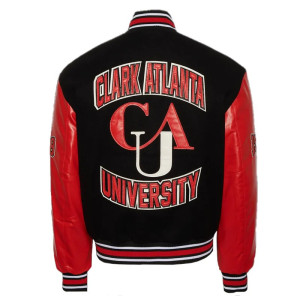 Clark Atlanta University Wool and Leather Varsity Jacket