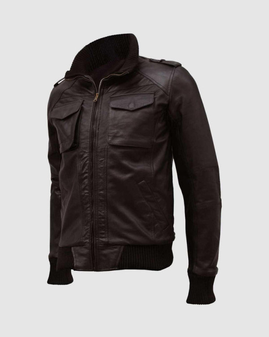 Classic Bomber Leather Jacket Classic Bomber Leather Jacket