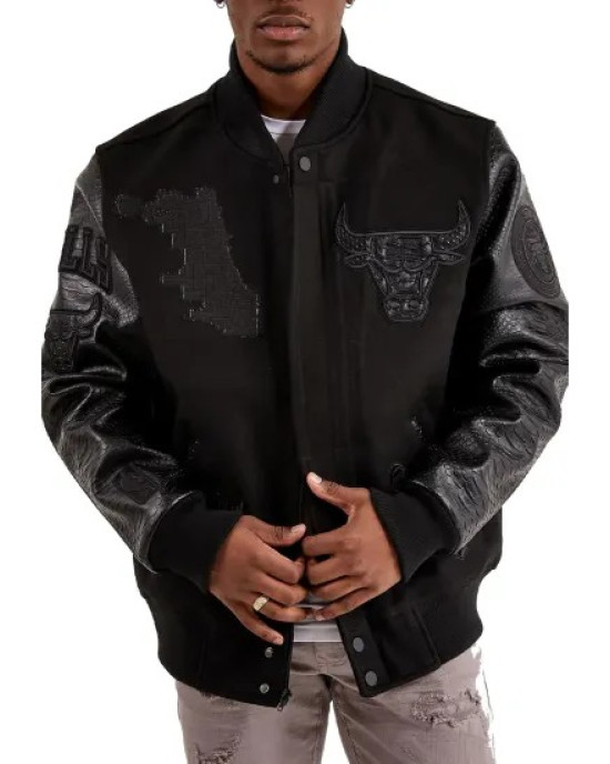 Classic Chicago Bulls Black Varsity Jacket Classic Chicago Bulls Black Varsity Jacket