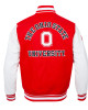 Classic Ohio State University Red and White Wool Varsity Jacket Classic Ohio State University Red and White Wool Varsity Jacket