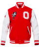 Classic Ohio State University Red and White Wool Varsity Jacket Classic Ohio State University Red and White Wool Varsity Jacket