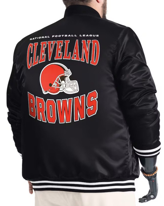 Cleveland Browns Adaptive Team Graphic Varsity Satin Jacket