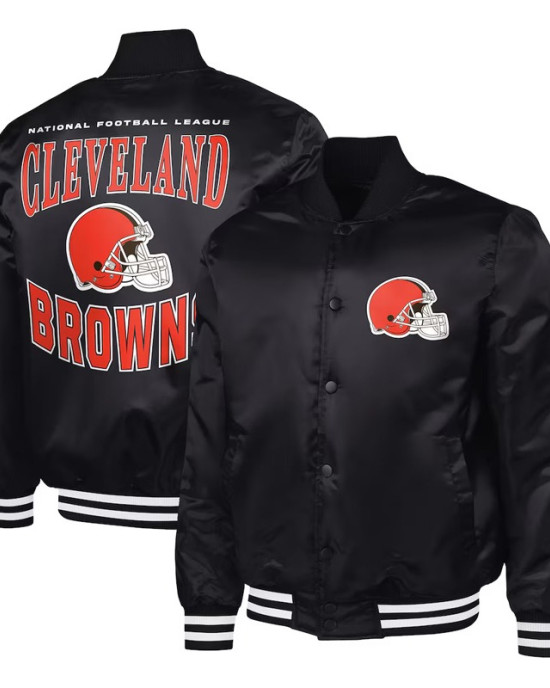 Cleveland Browns Adaptive Team Graphic Varsity Satin Jacket