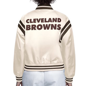 Cleveland Browns Cream Full Count Satin Jacket