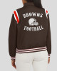 Cleveland Browns Lightweight Brown Varsity Satin Jacket