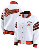 Cleveland Browns Snap Front White Fleece Jacket