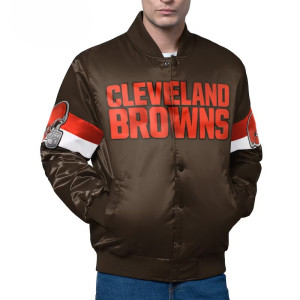 Cleveland Browns Triple Option Varsity Satin Jacket