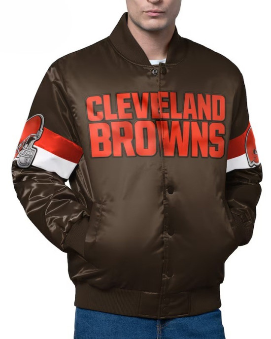 Cleveland Browns Triple Option Varsity Satin Jacket