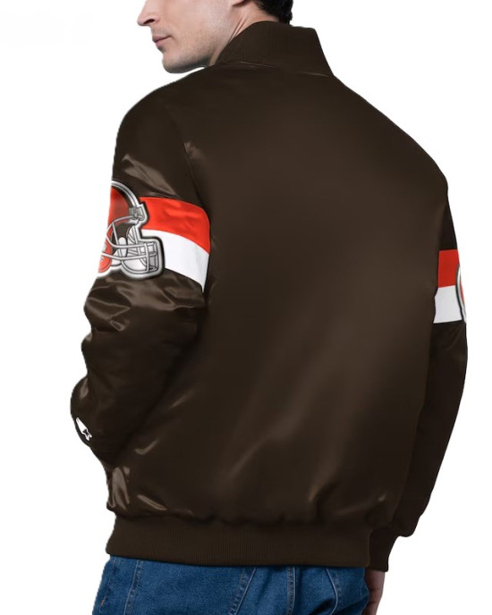 Cleveland Browns Triple Option Varsity Satin Jacket