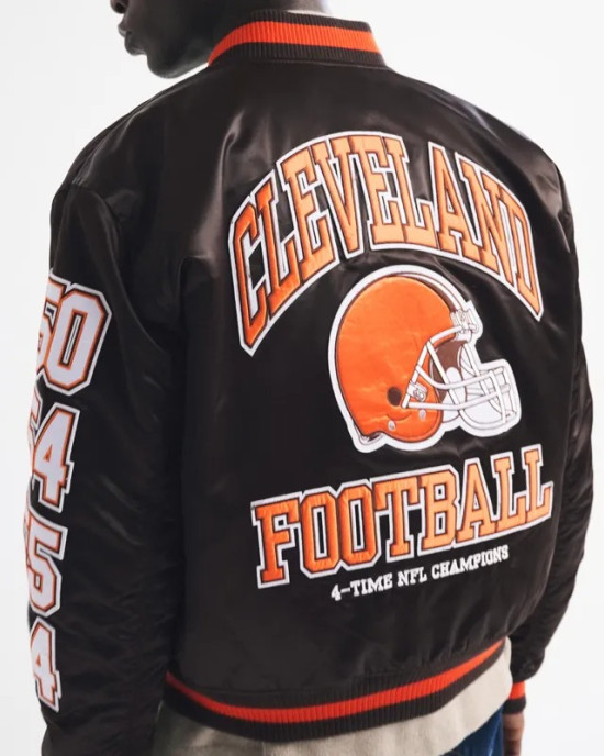 Cleveland Browns Varsity Bomber Full-Snap Satin Jacket
